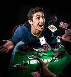 Poker player winning