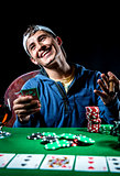 Cheerful poker player