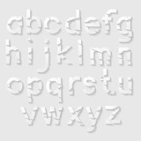 Paper alphabet with cut letters. Vector illustration.
