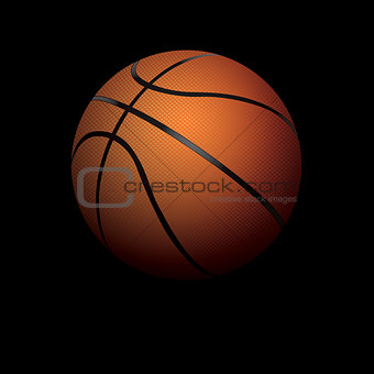 Realistic Basketball Illustration Sitting in Shadows