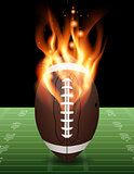 American Football on Fire Illustration