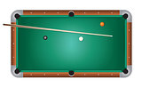 Realistic Billiards Pool Table Green Felt Illustration