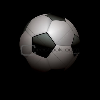 Realistic Soccer Ball Football on Black Illustration