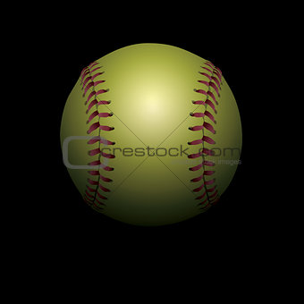 Softball on Black Shadowed Background Illustration 