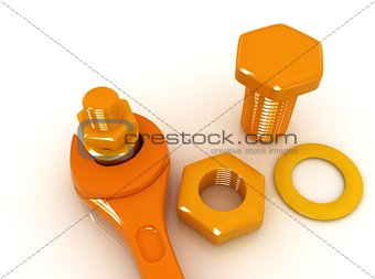 Colorful wrench to tighten the screws