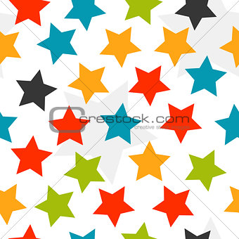 Colorful stars seamless background