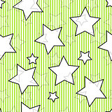 Green seamless background with stars
