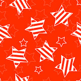 Red seamless background with stars
