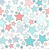 Seamless background with colorful stars