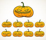 Set of Halloween pumpkins