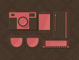 Vector set of objects in hipster style 