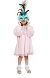 little girl in a fancy mask