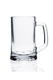 Cocktail glass set. Empty beer mug on white