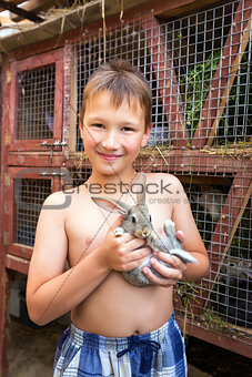 Boy with bunny