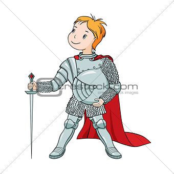 The illustration of the little knight