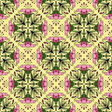 Seamless ornamental pattern with flowers and leaves