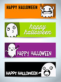 Happy Halloween Ghost Bat Icon Background