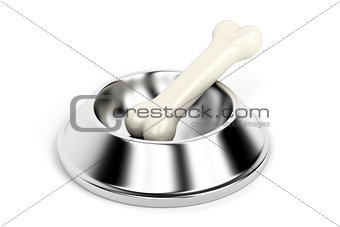 Dog bowl with bone