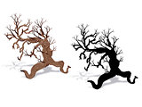 Fantasy tree with silhouette