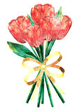 Grunge tulips bouquet