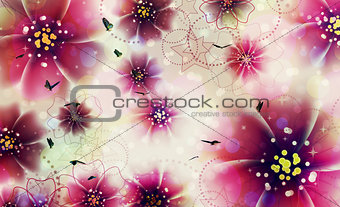 Purple flowers design