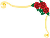 Red roses and gold ribbon