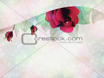 Red roses and ribbon