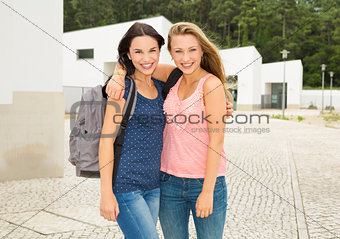 Two beautiful teenage students
