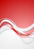 Bright red wavy abstract background