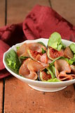 salad with smoked ham and fresh sweet figs