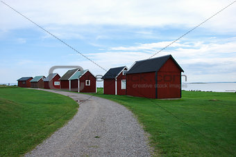 Fishermens old red cabins