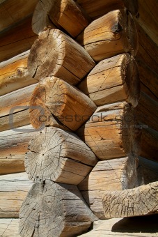 Detail of traditional log-cabin