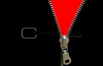 Zipper concept. Black and red. Space for your ideas