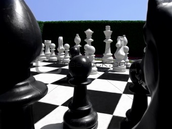 Chess in a garden