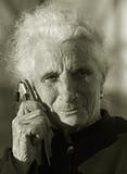 Elderly woman communicating