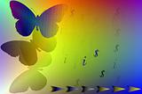 Stock Image of Butterflies with Binary Code as IT Concept