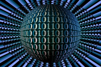 Stock Image of Binary Code Sphere 