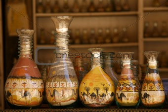 bottles with sand pictures