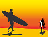 Surfersilhouettes