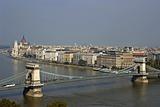 Danube and hungarian parliament and part of chain bridge.