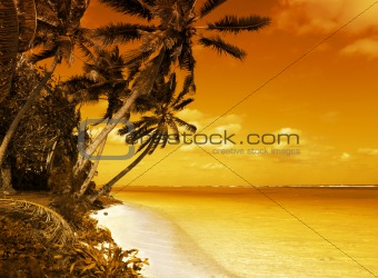 Island Lagoon Sunset