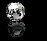 Wiireframe metallic globe
