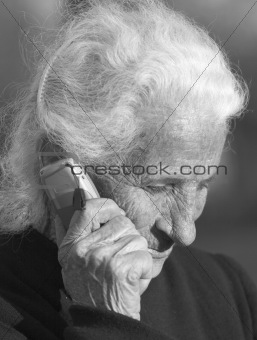 Elderly woman communicating 2