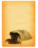sheet of old paper with spilled coffee motif