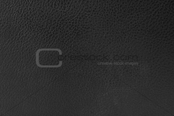 close-up of black leather texture