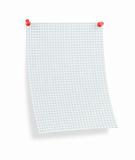 blank thumbtacked squared paper page with shadow