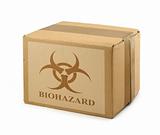 cardboard box with Biohazard Symbol #2
