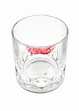 whisky glass with lipstick
