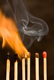 Burning matches