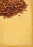 coffee beans with retro copy space - vertical